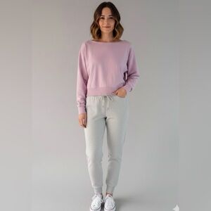 Lazy Sunday Size M 100% Cotton Pink Off the Shoulder Crop